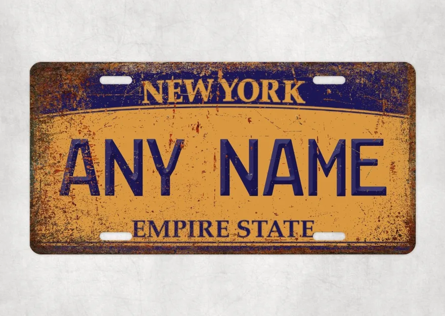 A Quirky Gift Co personalised New York license-plate style metal sign.