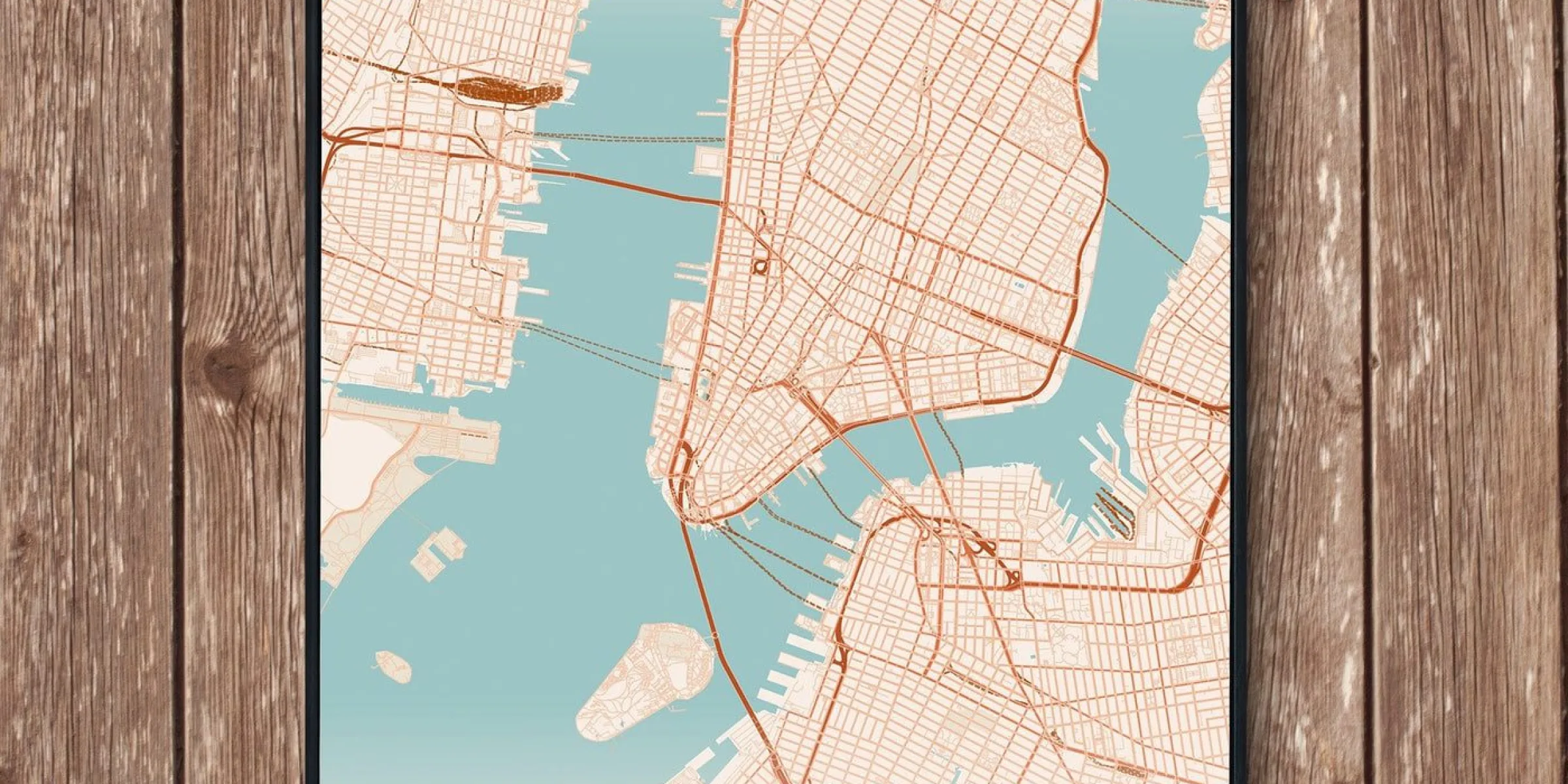 A Quirky Gift Co New York map art print.
