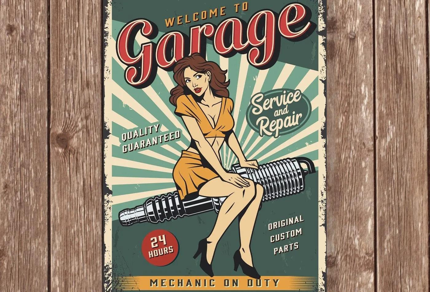 A Quirky Gift Co 'Welcome to the Garage' personalised metal sign.